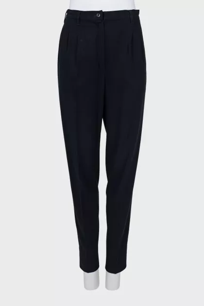 Wool banana pants with high waist