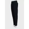Wool banana pants with high waist
