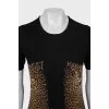Knitted T-shirt with animal print