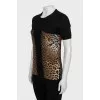 Knitted T-shirt with animal print