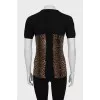Knitted T-shirt with animal print
