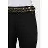 Slim fit trousers with waistband decoration