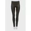 Leather trousers with elastic