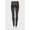 Leather trousers with elastic