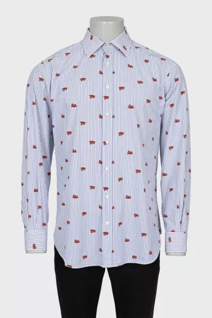 Men's shirt in a combined print
