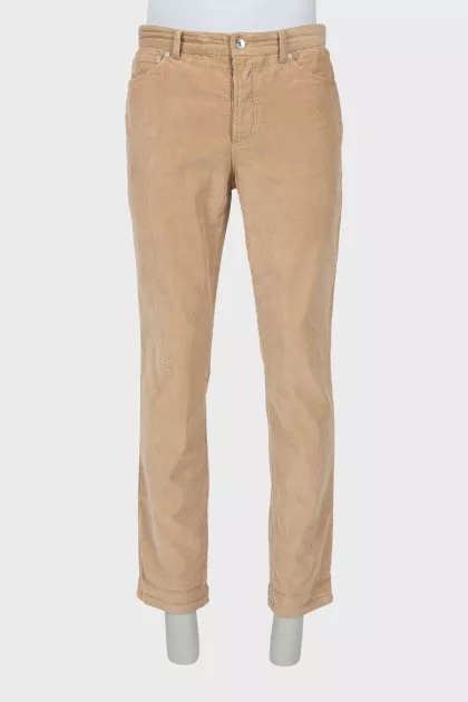 Men's beige corduroy trousers