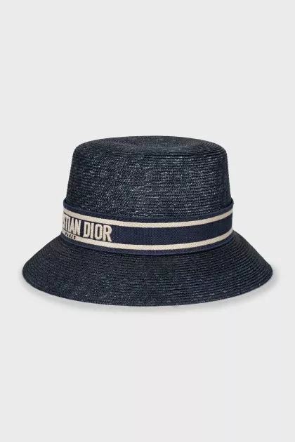 Straw hat with branded band