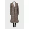 Double coat with check print
