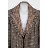 Double coat with check print