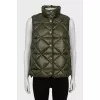 Khaki Quilted Vest with Tag