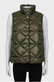 Khaki Quilted Vest with Tag