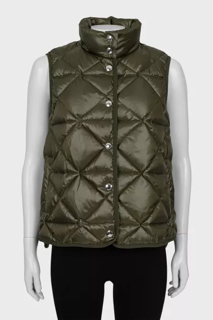 Khaki Quilted Vest with Tag