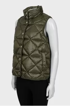 Khaki Quilted Vest with Tag
