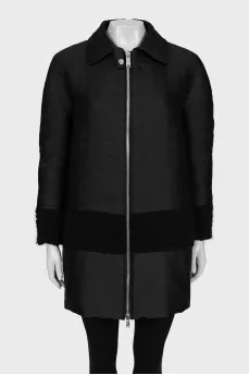 A-line jacket with relief print
