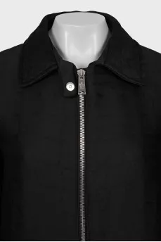 A-line jacket with relief print