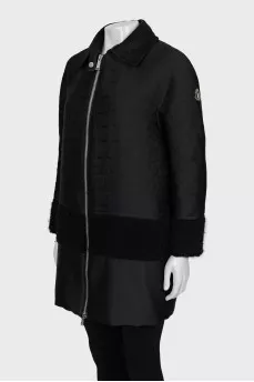 A-line jacket with relief print