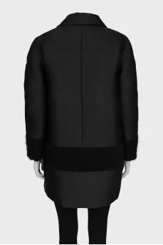 A-line jacket with relief print