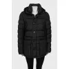 Black down jacket with patch pockets