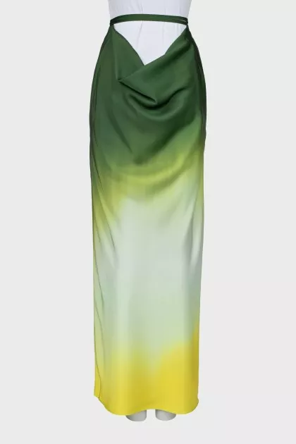 Gradient Print Tie Skirt
