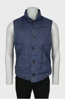 Men's Quilted Vest with Turtleneck