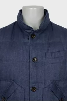 Men's Quilted Vest with Turtleneck