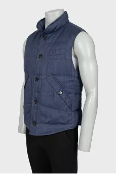 Men's Quilted Vest with Turtleneck