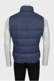 Men's Quilted Vest with Turtleneck