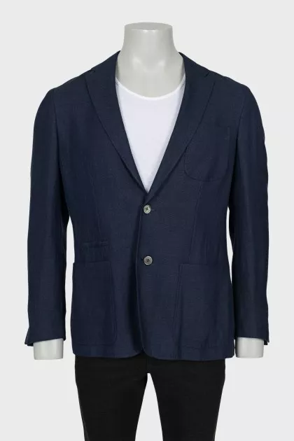 Men's fitted blue jacket