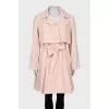 Pink fitted trench coat