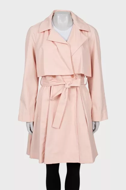 Pink fitted trench coat