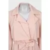 Pink fitted trench coat