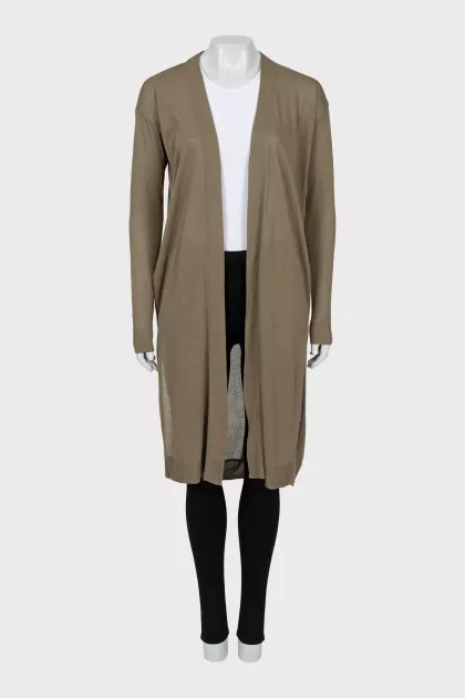 Long cardigan without fastening