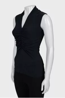 V-neck fitted blouse