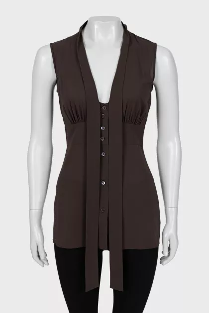 Brown fitted blouse