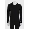 Black jumper with collar decoration