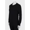 Black jumper with collar decoration