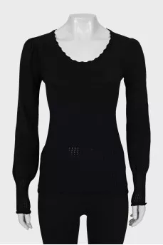 Black jumper with perforation
