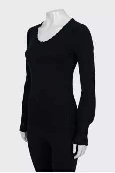 Black jumper with perforation