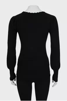 Black jumper with perforation