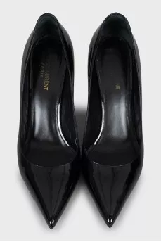 Patent leather high heel pumps