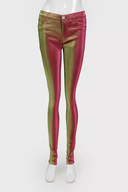 Green-pink jeans