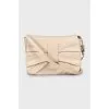Leather crossbody bag with bow