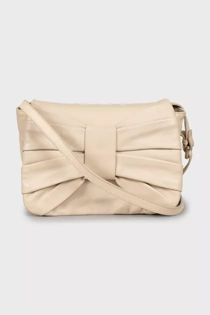 Leather crossbody bag with bow