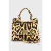 Textile bag in animal print