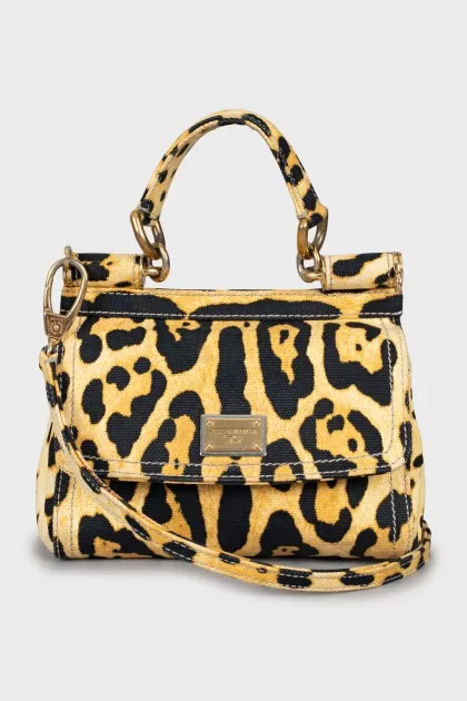 Textile bag in animal print