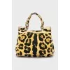 Textile bag in animal print