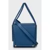 Blue leather cube bag