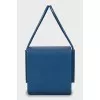 Blue leather cube bag