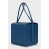 Blue leather cube bag