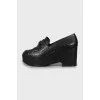 Leather loafers with high platform
